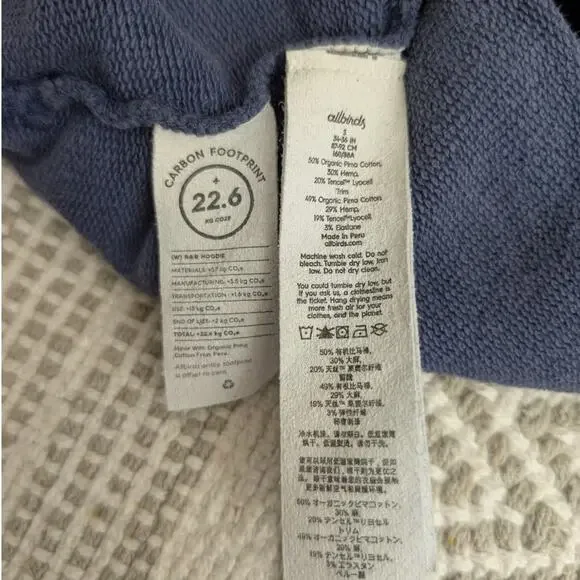 Allbirds organic cotton/hemp R&R Hoodie size small - Picture 9 of 9